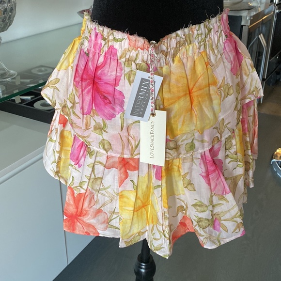 LoveShackFancy cotton and silk tropical flower skirt - Picture 2 of 4